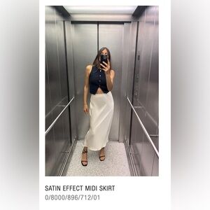 Zara Satin Effect midi Skirt